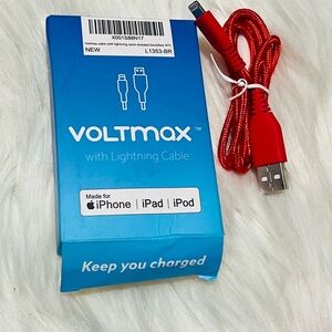 Voltmax Lightning Cable with Red Cord iPhone charger